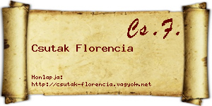 Csutak Florencia névjegykártya